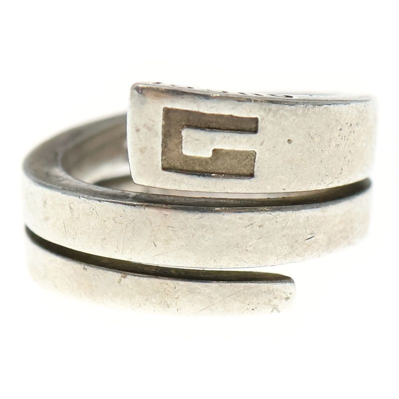 Gucci G Logo Spiral Snake Ring Silver Ba2944