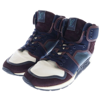 Louis Vuitton Monogram Suede Combi Leather Lace-Up High-Cut Shoes Sneakers