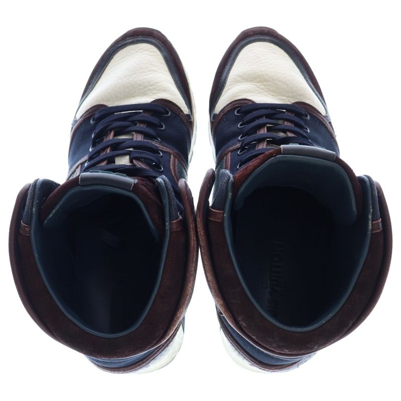 Louis Vuitton Monogram Suede Combi Leather Lace-Up High-Cut Shoes Sneakers