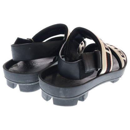 Gucci Logo Belt Leather Strap Flat Sandals Black 523769