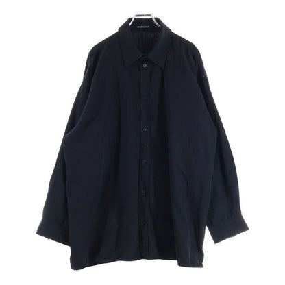 Balenciaga Oversize D Button-Down Long-Sleeved Shirt Black