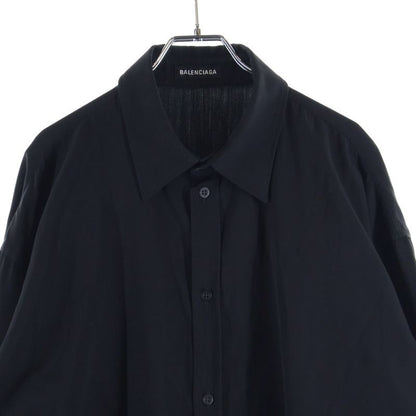 Balenciaga Oversize D Button-Down Long-Sleeved Shirt Black