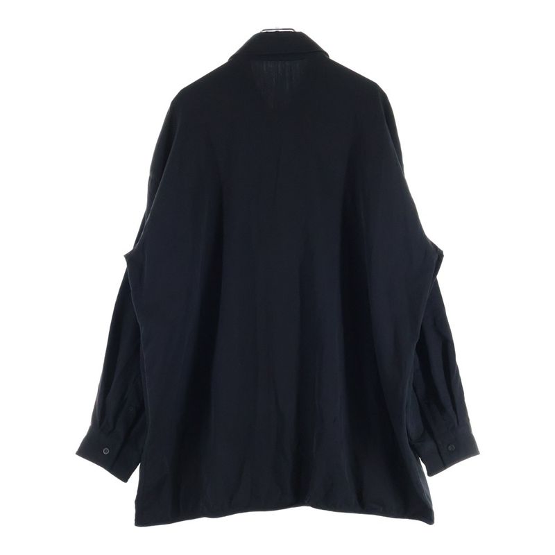 Balenciaga Oversize D Button-Down Long-Sleeved Shirt Black