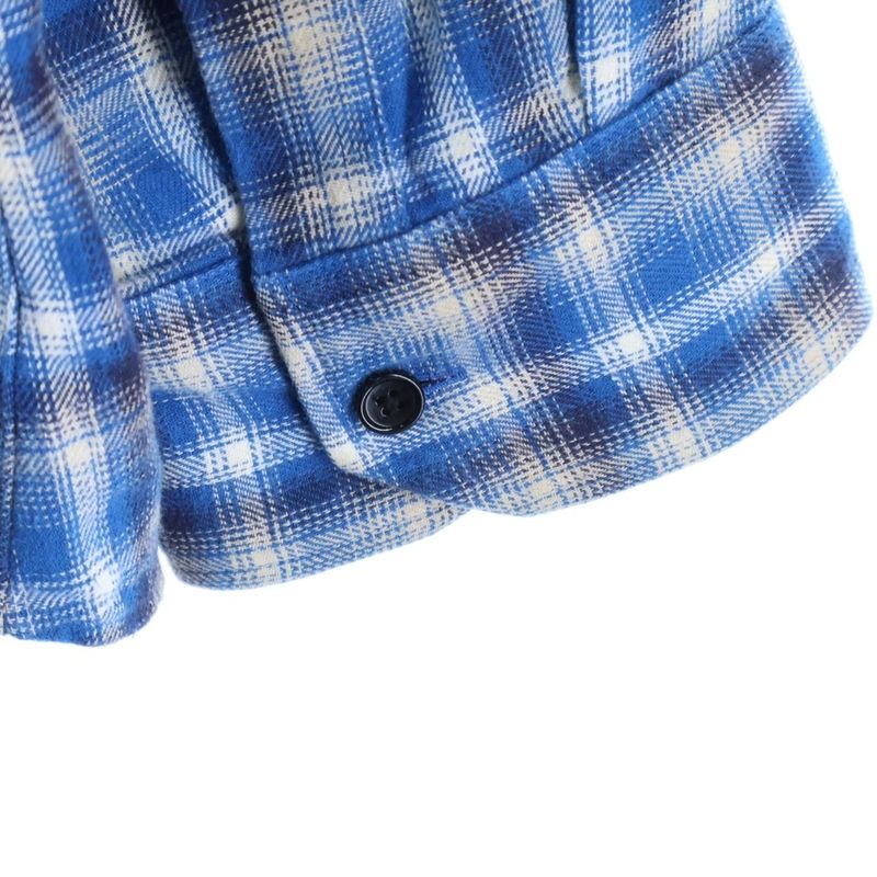 Celine 21ss Loose Shirt in Checked Cotton Loose Long Sleeved Shirt Blue