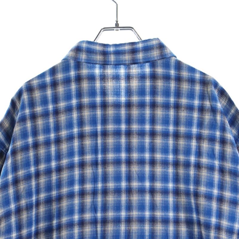 Celine 21ss Loose Shirt in Checked Cotton Loose Long Sleeved Shirt Blue