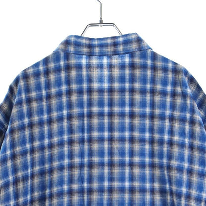 Celine 21ss Loose Shirt in Checked Cotton Loose Long Sleeved Shirt Blue