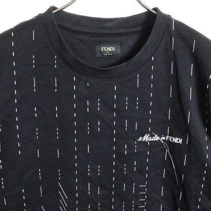 Fendi 24ss Stitch Design Logo Embroidery Crew Neck Short Sleeve T-Shirt Cut and