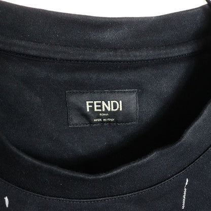 Fendi 24ss Stitch Design Logo Embroidery Crew Neck Short Sleeve T-Shirt Cut and