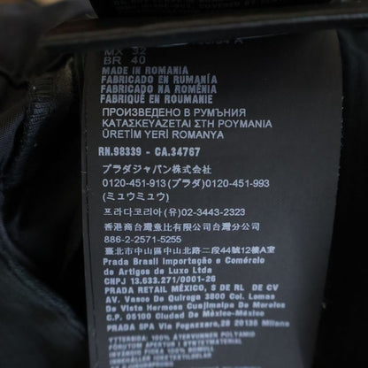 Prada Triangle Logo Draw Cord Zip-Up Linen Trouser Pants Black Sph66 S202 1wq8