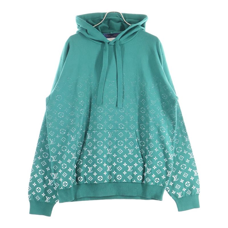 Louis Vuitton 23aw Monogram Gradient Knit Hoodie Pullover Hoodie Green Rm232q