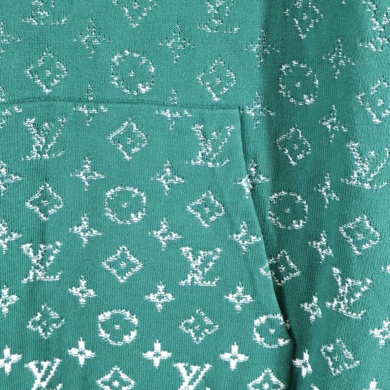 Louis Vuitton 23aw Monogram Gradient Knit Hoodie Pullover Hoodie Green Rm232q