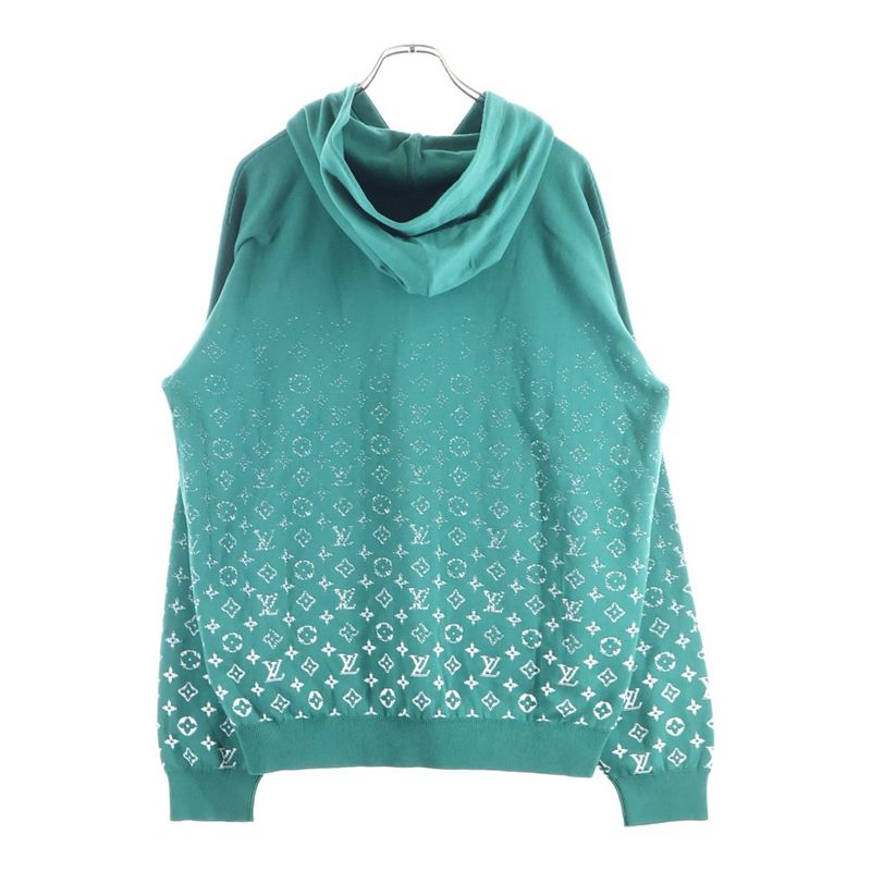 Louis Vuitton 23aw Monogram Gradient Knit Hoodie Pullover Hoodie Green Rm232q