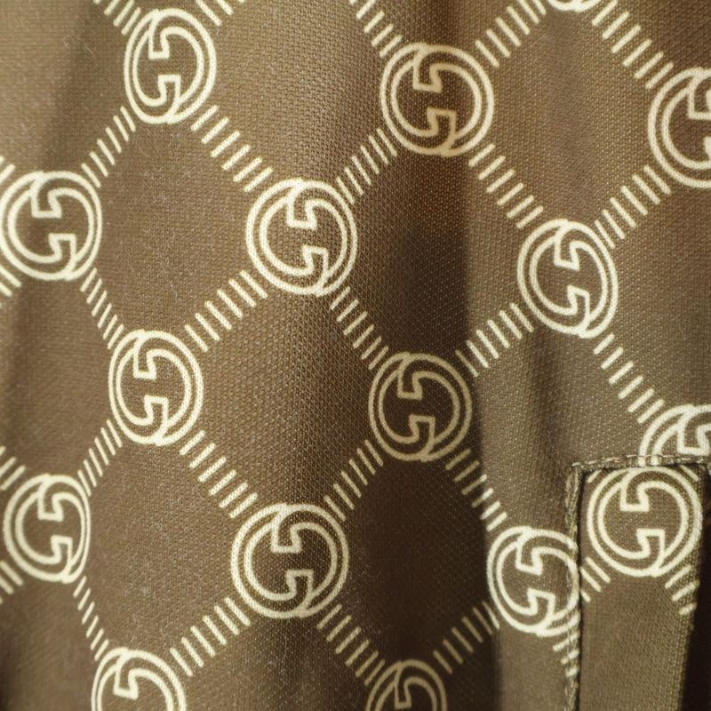 Gucci Interlocking G GG Pattern Zip Up Track Jacket Women Brown 671495 Xjd1g