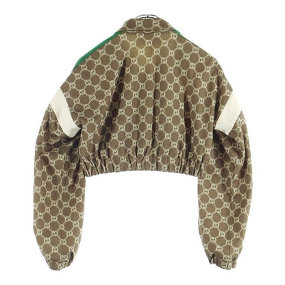 Gucci Interlocking G GG Pattern Zip Up Track Jacket Women Brown 671495 Xjd1g