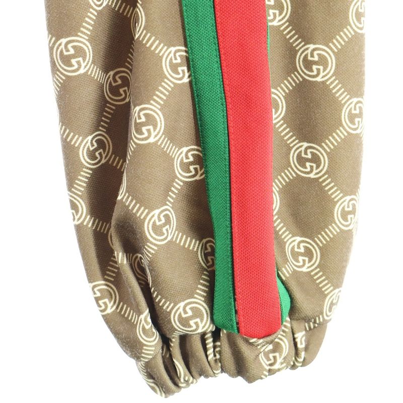 Gucci Interlocking G GG Pattern Zip Up Track Jacket Women Brown 671495 Xjd1g