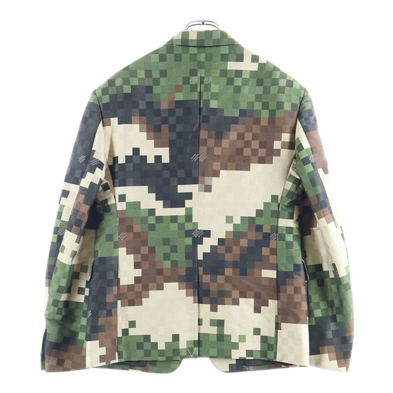 Louis Vuitton 24ss Damoflauge Damier Pixel Camouflage 2b Tailored Jacket Beige