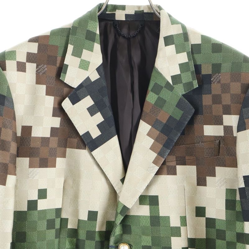Louis Vuitton 24ss Damoflauge Damier Pixel Camouflage 2b Tailored Jacket Beige
