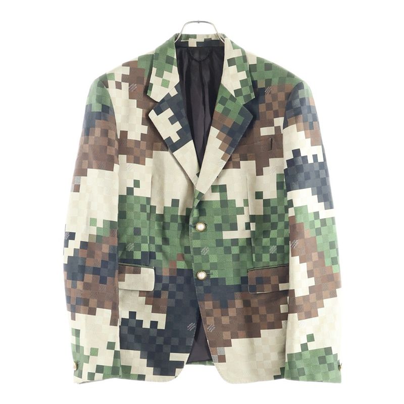 Louis Vuitton 24ss Damoflauge Damier Pixel Camouflage 2b Tailored Jacket Beige