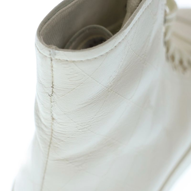 Chanel Lace-Up High-Cut Sneakers White G46369