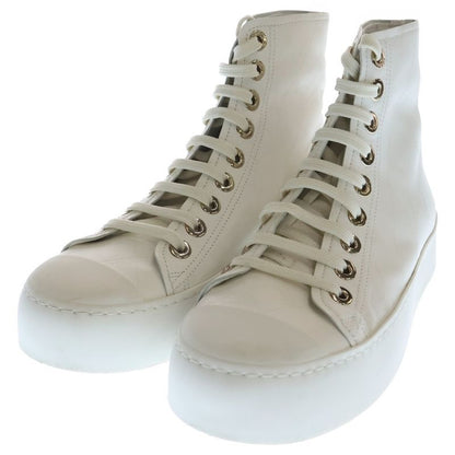 Chanel Lace-Up High-Cut Sneakers White G46369