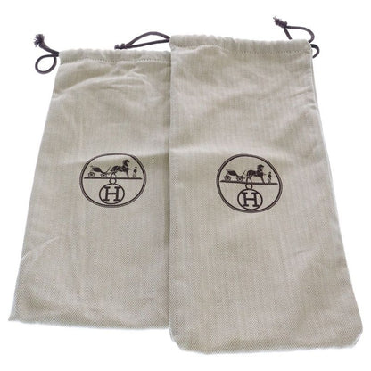 Hermes Izmir H Logo Leather Flat Sandals Shoes Black