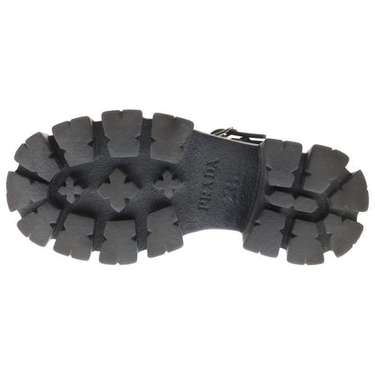 Prada Monolith Triangle Logo Plate Rubber Strap Sandal Black Women 2x3083