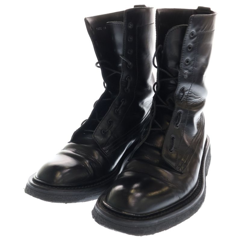 Dior 07aw Eddie Period Leather Lace-Up Combat Boots Black Veac3962