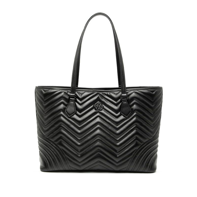 Gucci GG Marmont Quilted Tote Shoulder Bag 739684 Black Leather Women's Gucci