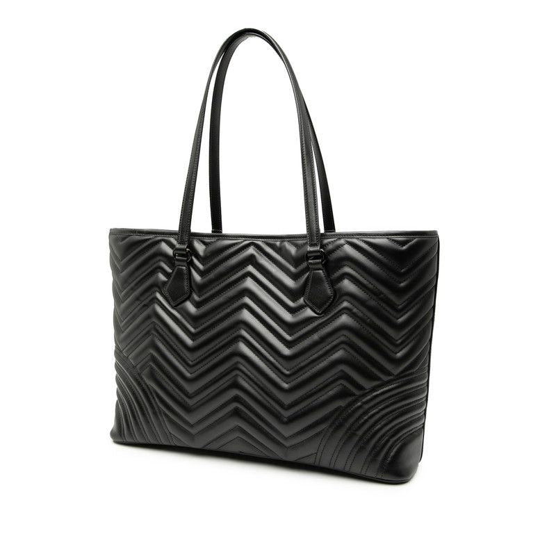 Gucci GG Marmont Quilted Tote Shoulder Bag 739684 Black Leather Women's Gucci