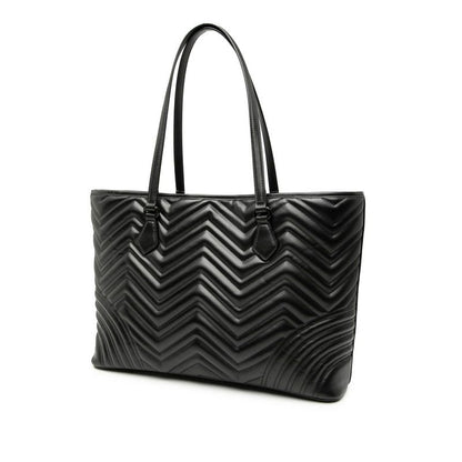 Gucci GG Marmont Quilted Tote Shoulder Bag 739684 Black Leather Women's Gucci