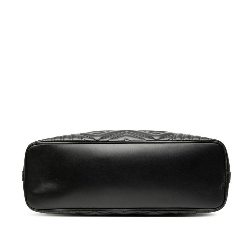 Gucci GG Marmont Quilted Tote Shoulder Bag 739684 Black Leather Women's Gucci