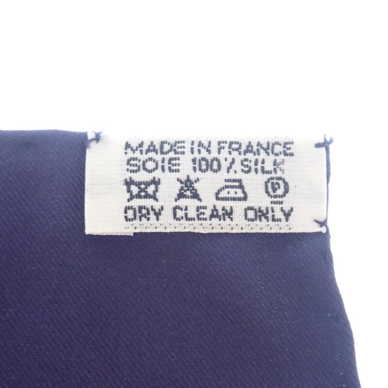 Hermes Carre 90 Ship's Handrail Railing Scarf Large Silk Ivory Blue Gold