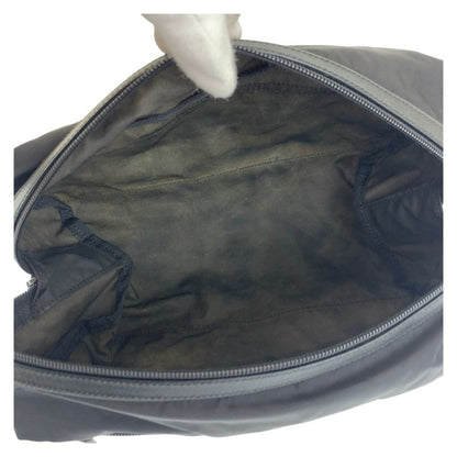 Prada Tessuto Saffiano Leather Triangle Logo Plate Black Nylon Clutch Bag