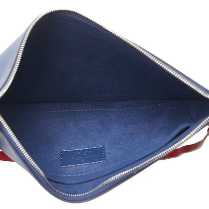 Louis Vuitton Epi Neverfull Accessories Pouch Andigo Blue Coquelicot Leather