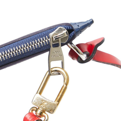 Louis Vuitton Epi Neverfull Accessories Pouch Andigo Blue Coquelicot Leather