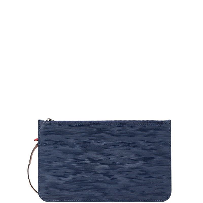 Louis Vuitton Epi Neverfull Accessories Pouch Andigo Blue Coquelicot Leather