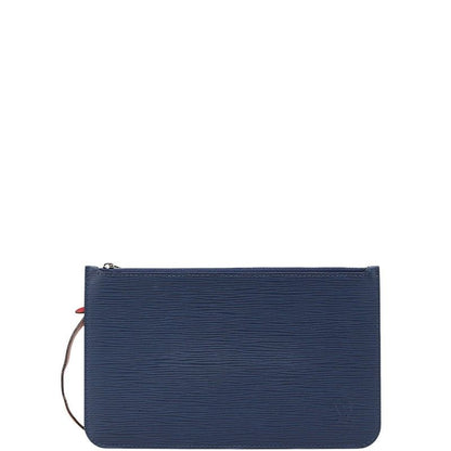Louis Vuitton Epi Neverfull Accessories Pouch Andigo Blue Coquelicot Leather