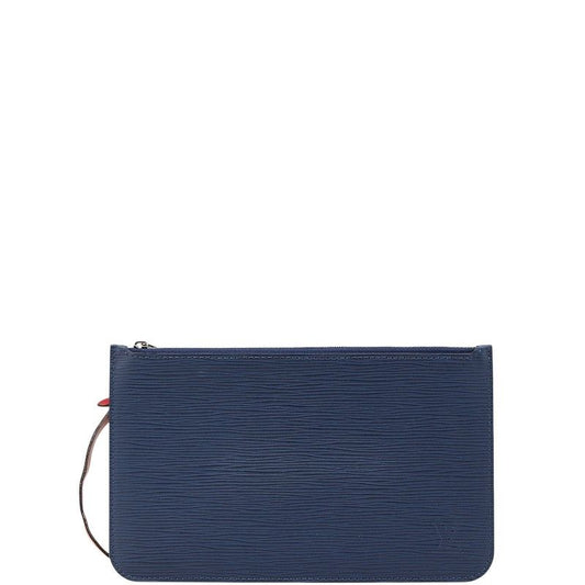 Louis Vuitton Epi Neverfull Accessories Pouch Andigo Blue Coquelicot Leather