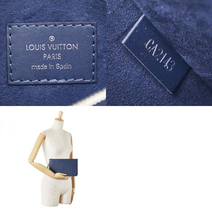 Louis Vuitton Epi Neverfull Accessories Pouch Andigo Blue Coquelicot Leather