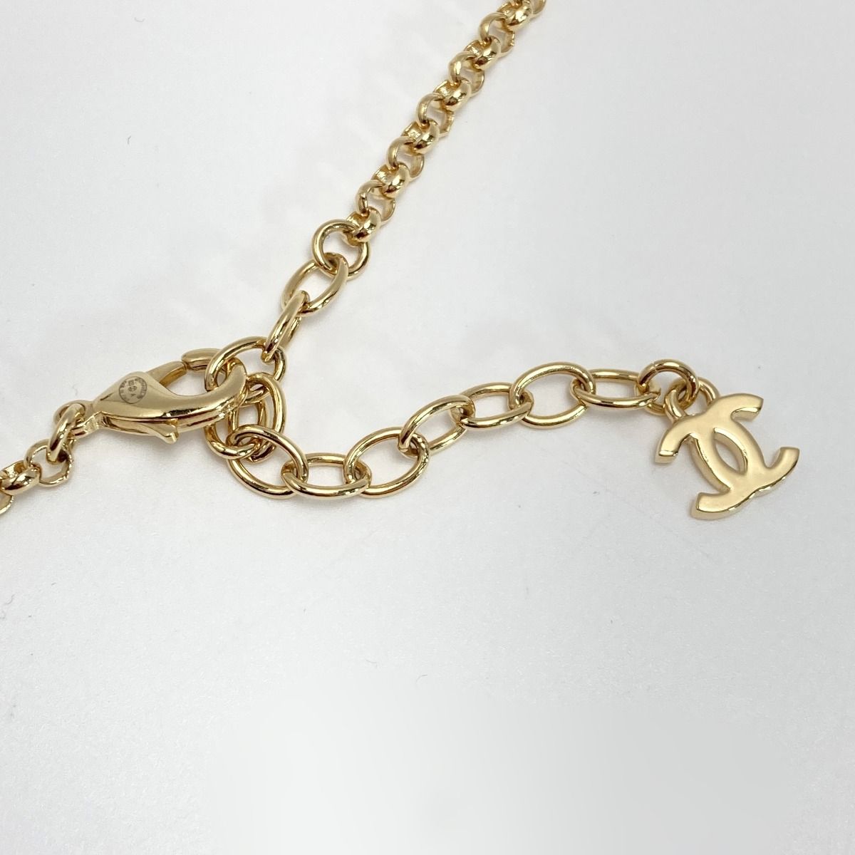 Chanel Cocomark Perfume Bottle Motif Necklace B23a Gold X Black Resin GP