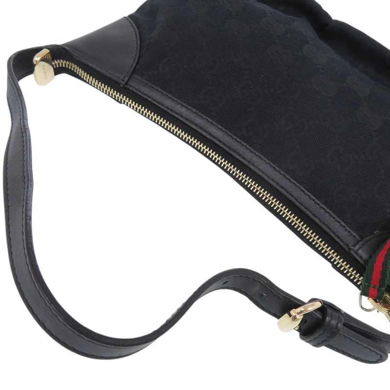 Gucci 224093 GG Canvas Black Handbag Black 0935 Gucci