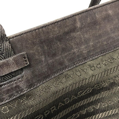 Prada Tote Bag - Dark Green and Dark Brown