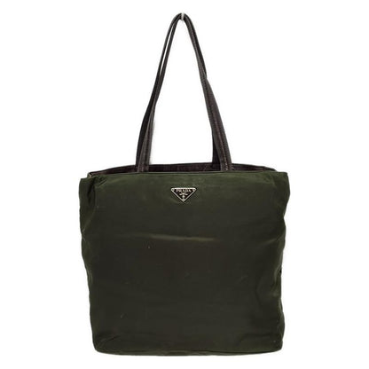 Prada Tote Bag - Dark Green and Dark Brown