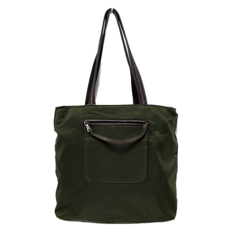 Prada Tote Bag - Dark Green and Dark Brown