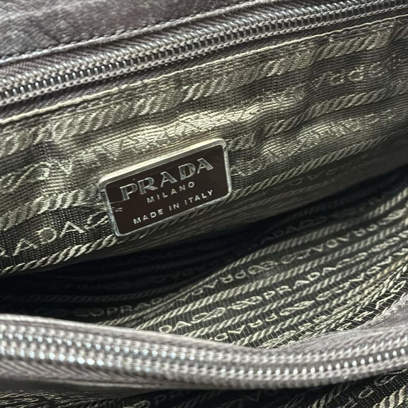 Prada Tote Bag - Dark Green and Dark Brown