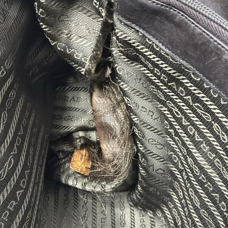 Prada Tote Bag - Dark Green and Dark Brown