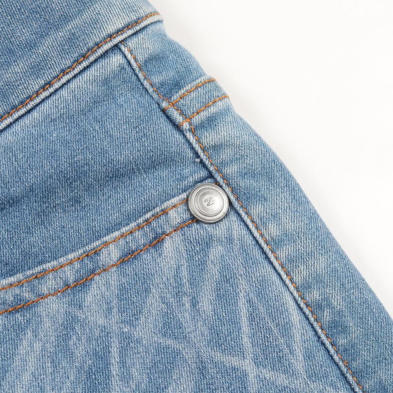 Chanel Denim Pants Coco Mark Button P47726v35865 Blue Cotton Denim Ladies Used a