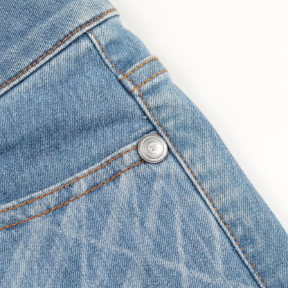 Chanel Denim Pants Coco Mark Button P47726v35865 Blue Cotton Denim Ladies Used a
