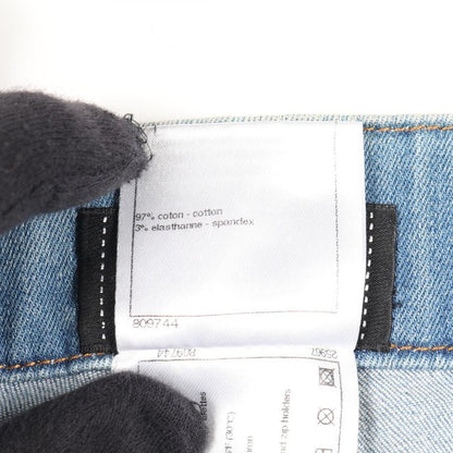 Chanel Denim Pants Coco Mark Button P47726v35865 Blue Cotton Denim Ladies Used a