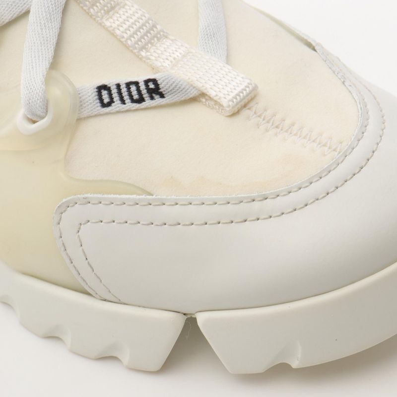 Christian Dior Sneakers D-Connect White Leather D-Connect Sneakers Women Used B